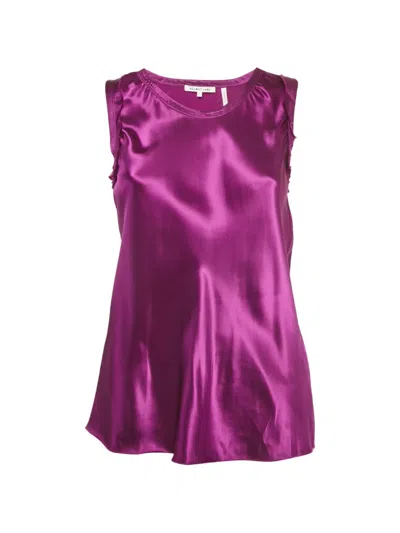 Pre-owned Helmut Lang Satin Top In Purple