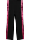 Helmut Lang Satin-trimmed Wool Trousers In 黑色