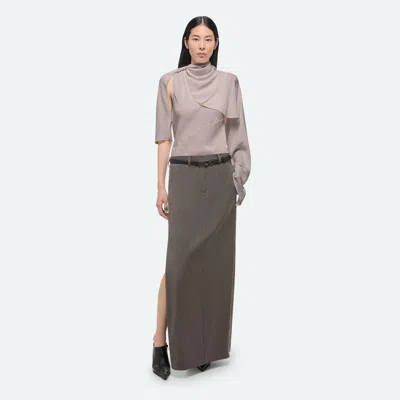 Helmut Lang Scarf Blouse In Cashmere Grey