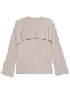 Helmut Lang Scarf Blouse Cashmere Grey In Grey