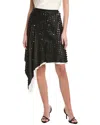 Helmut Lang Hole-punched Scarf Hem Skirt In Black