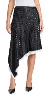 Helmut Lang Asymmetric Flutter Dot Skirt In Gradient Hp Black