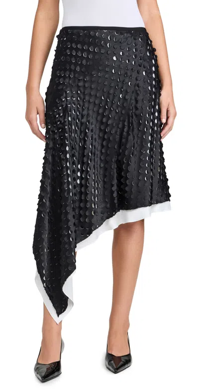 HELMUT LANG SCARF HEM SKIRT GRADIENT HP BLACK 