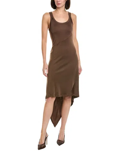 Helmut Lang Scarf Hem Tank Dress In Gray