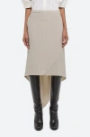 Helmut Lang Scarf Hem Virgin Wool Maxi Skirt In Sand