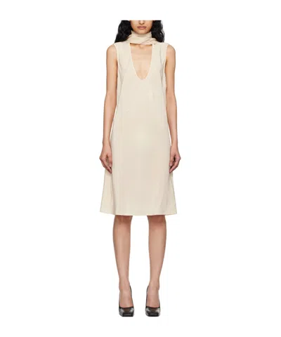 Helmut Lang Scarf Medium Length Dress In Oat