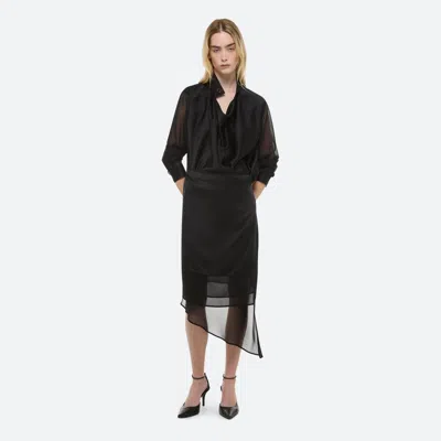 Helmut Lang Scarf Shirt Dress In Black