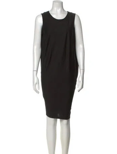 Pre-owned Helmut Lang Scoop Neck Knee-length Dress In Black