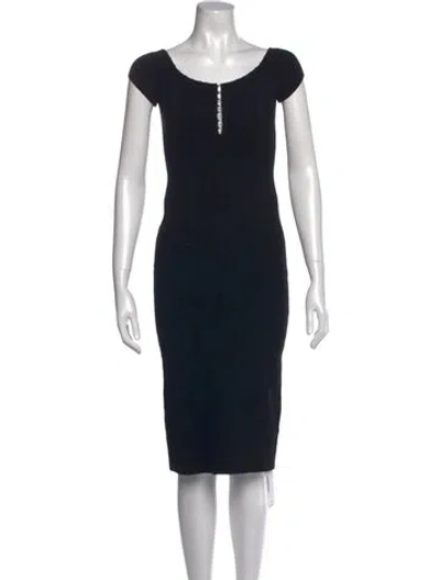 Pre-owned Helmut Lang Scoop Neck Knee-length Dress In Black
