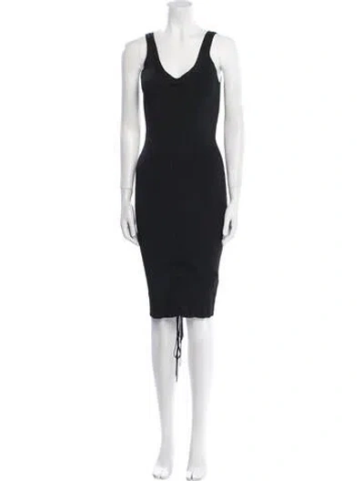 Pre-owned Helmut Lang Scoop Neck Knee-length Dress In Black