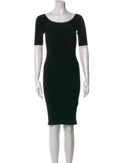 Pre-owned Helmut Lang Scoop Neck Knee-length Dress In Black