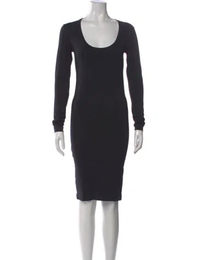 Pre-owned Helmut Lang Scoop Neck Knee-length Dress In Black
