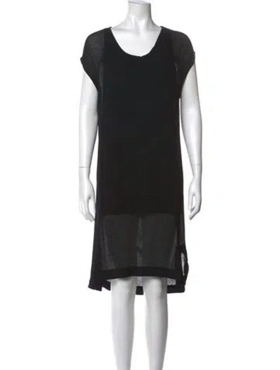 Pre-owned Helmut Lang Scoop Neck Knee-length Dress In Black
