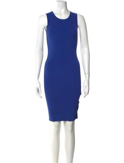 Pre-owned Helmut Lang Scoop Neck Knee-length Dress In Blue
