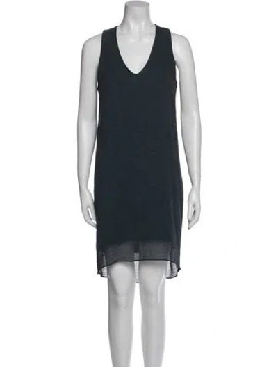 Pre-owned Helmut Lang Scoop Neck Knee-length Dress In Blue