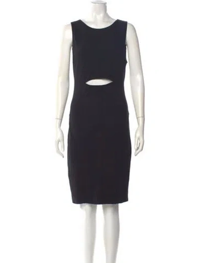 Pre-owned Helmut Lang Scoop Neck Knee-length Dress In Blue