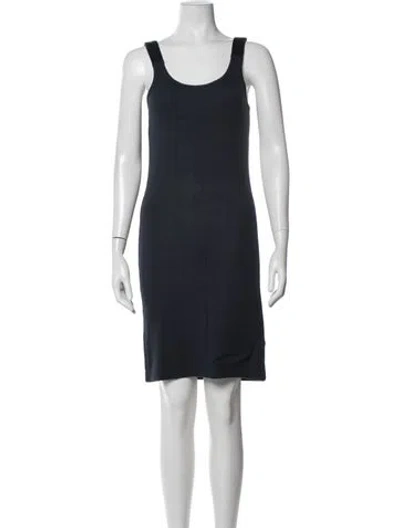 Pre-owned Helmut Lang Scoop Neck Knee-length Dress In Blue