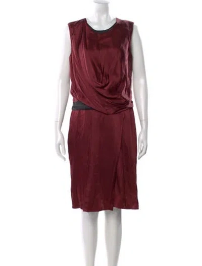 Pre-owned Helmut Lang Scoop Neck Knee-length Dress In Burgundy