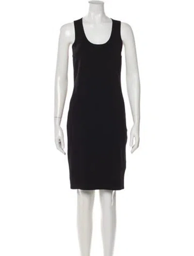 Pre-owned Helmut Lang Scoop Neck Knee-length Dress In Gray