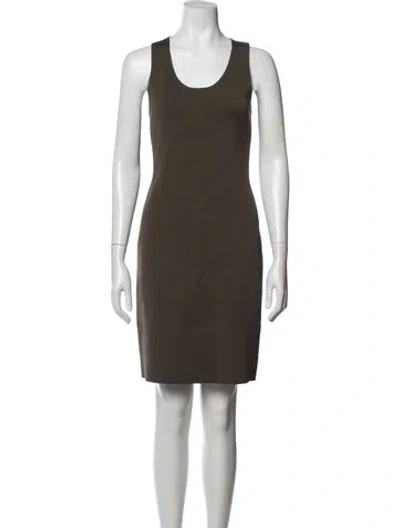 Pre-owned Helmut Lang Scoop Neck Knee-length Dress In Green