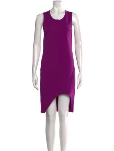 Pre-owned Helmut Lang Scoop Neck Knee-length Dress In Purple