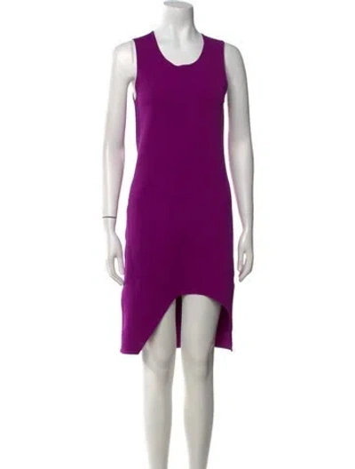 Pre-owned Helmut Lang Scoop Neck Knee-length Dress In Purple