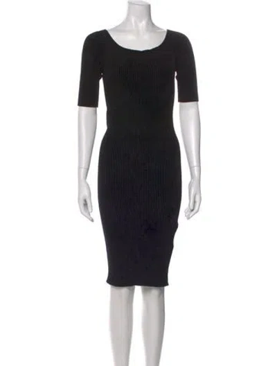 Pre-owned Helmut Lang Scoop Neck Knee-length Dress W/ Tags In Black