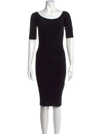 Pre-owned Helmut Lang Scoop Neck Knee-length Dress W/ Tags In Black