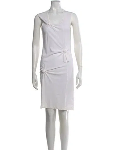 Pre-owned Helmut Lang Scoop Neck Knee-length Dress In White