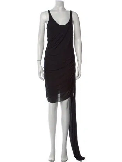 Pre-owned Helmut Lang Scoop Neck Long Dress In Black