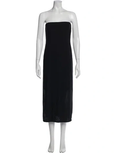 Pre-owned Helmut Lang Scoop Neck Long Dress In Black