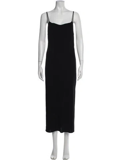 Pre-owned Helmut Lang Scoop Neck Long Dress In Black