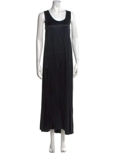 Pre-owned Helmut Lang Scoop Neck Long Dress In Blue