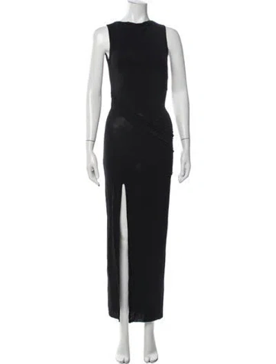 Pre-owned Helmut Lang Scoop Neck Long Dress In Blue