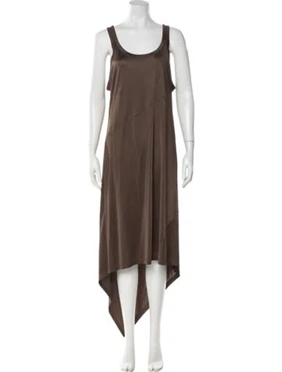 Pre-owned Helmut Lang Scoop Neck Long Dress In Brown