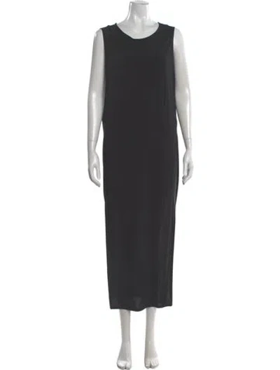 Pre-owned Helmut Lang Scoop Neck Long Dress In Gray