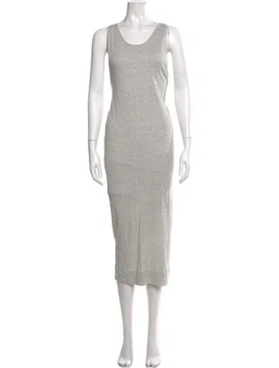 Pre-owned Helmut Lang Scoop Neck Long Dress In Gray
