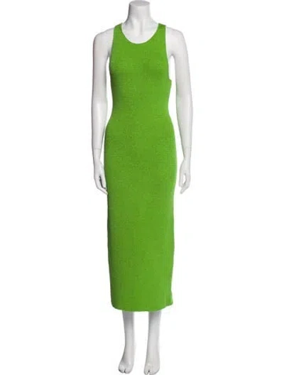 Pre-owned Helmut Lang Scoop Neck Long Dress In Green