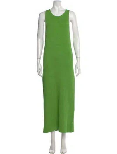 Pre-owned Helmut Lang Scoop Neck Long Dress In Green