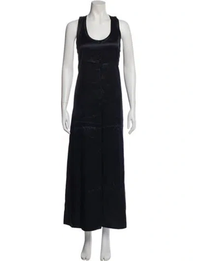 Pre-owned Helmut Lang Scoop Neck Long Dress W/ Tags In Black