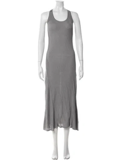 Pre-owned Helmut Lang Scoop Neck Long Dress W/ Tags In Gray