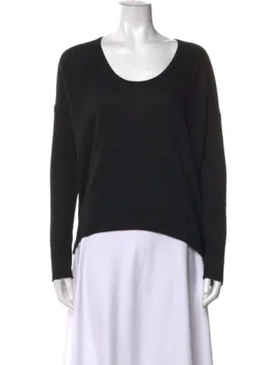 Pre-owned Helmut Lang Scoop Neck Long Sleeve Top In Black