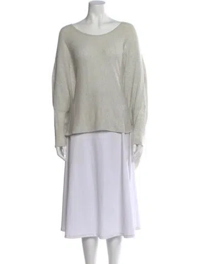 Pre-owned Helmut Lang Scoop Neck Long Sleeve Top In Neutral