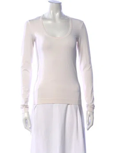 Pre-owned Helmut Lang Scoop Neck Long Sleeve Top In Neutrals