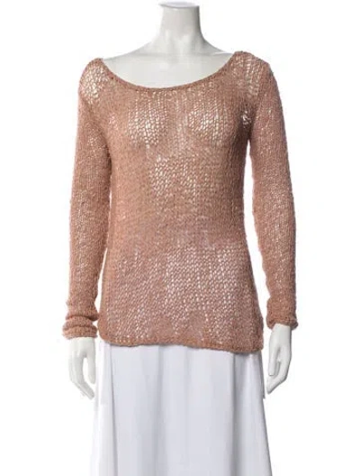 Pre-owned Helmut Lang Scoop Neck Long Sleeve Top In Neutrals