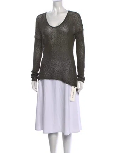 Pre-owned Helmut Lang Scoop Neck Long Sleeve Top In Neutrals