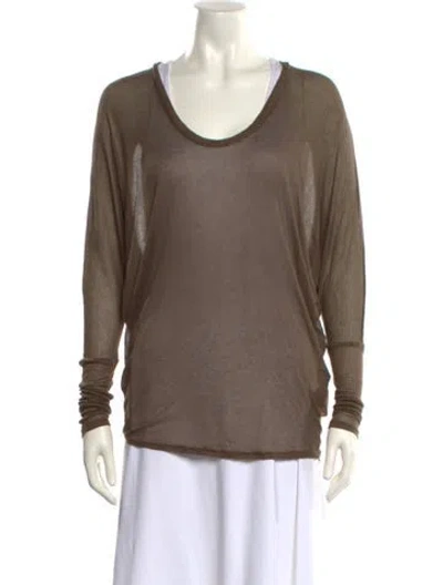 Pre-owned Helmut Lang Scoop Neck Long Sleeve T-shirt In Green