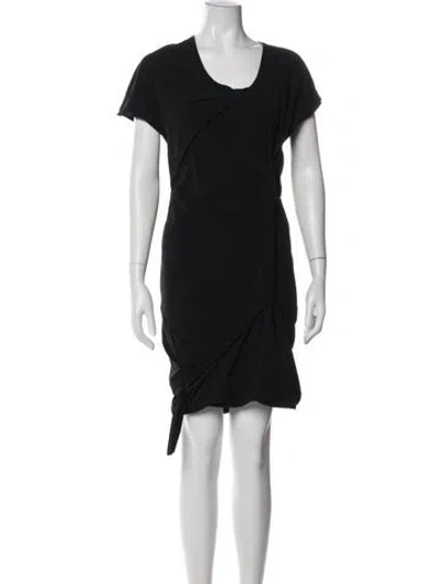 Pre-owned Helmut Lang Scoop Neck Midi Length Dress In Black