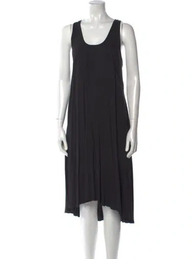 Pre-owned Helmut Lang Scoop Neck Midi Length Dress In Black