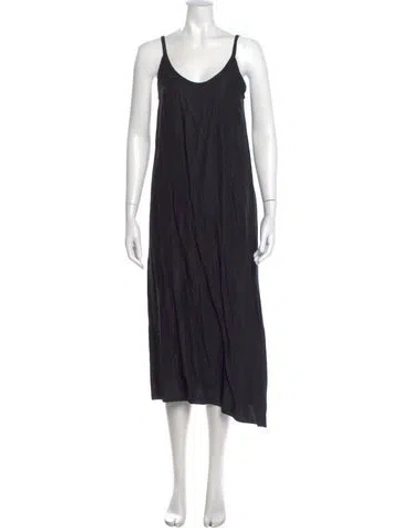 Pre-owned Helmut Lang Scoop Neck Midi Length Dress In Black